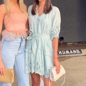 Never worn cleobella robins egg blue dress